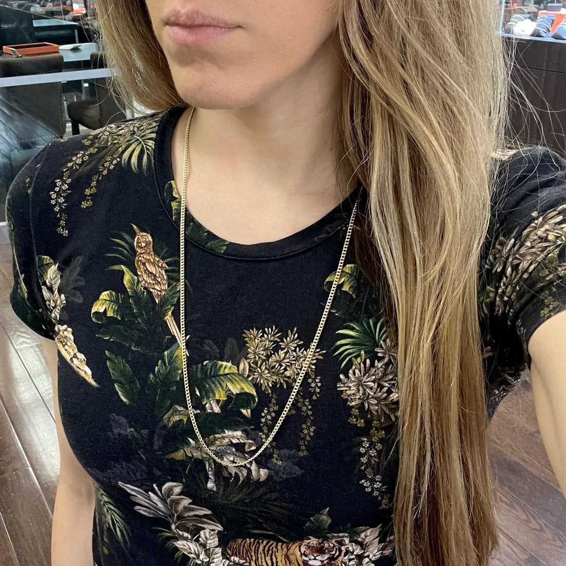 Long Curb Cuban Chain Necklace 14K Yellow Gold, 25 Inches, 2.6 mm, 12.85 Grams - 4