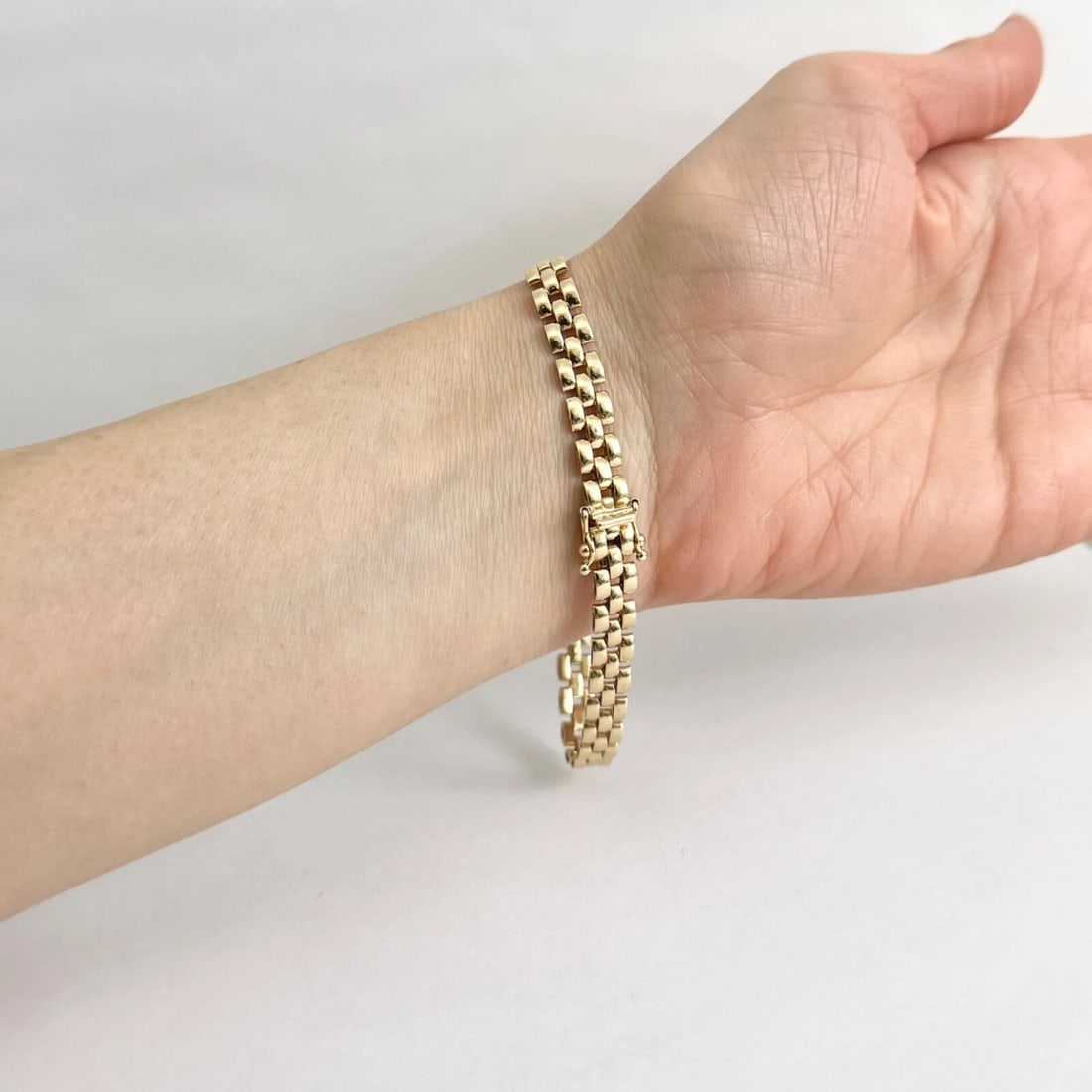Italian Panther Chain Link Bracelet 14K Yellow Gold, 7.5 Inches, 10.55 Grams - 6