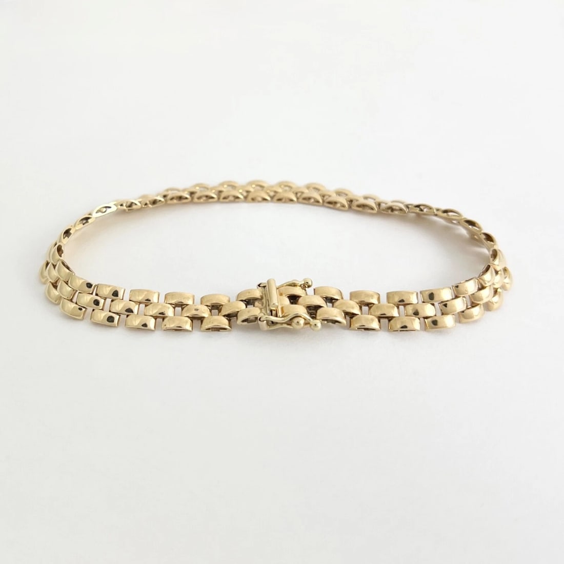 Italian Panther Chain Link Bracelet 14K Yellow Gold, 7.5 Inches, 10.55 Grams - 7