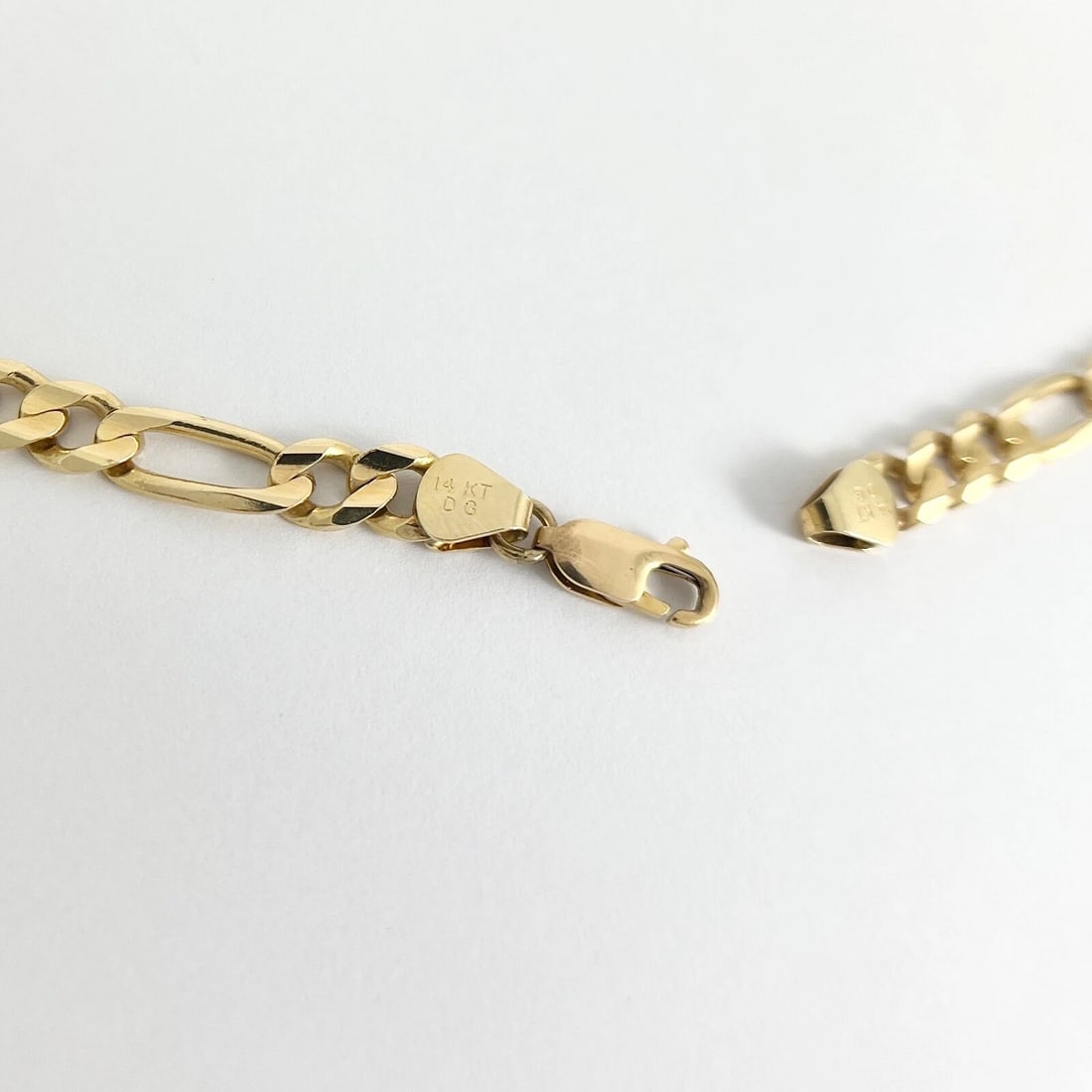 Italian Figaro Chain Necklace 14K Yellow Gold, 21 Inches, 6.8 mm, 40.23 Grams - 9