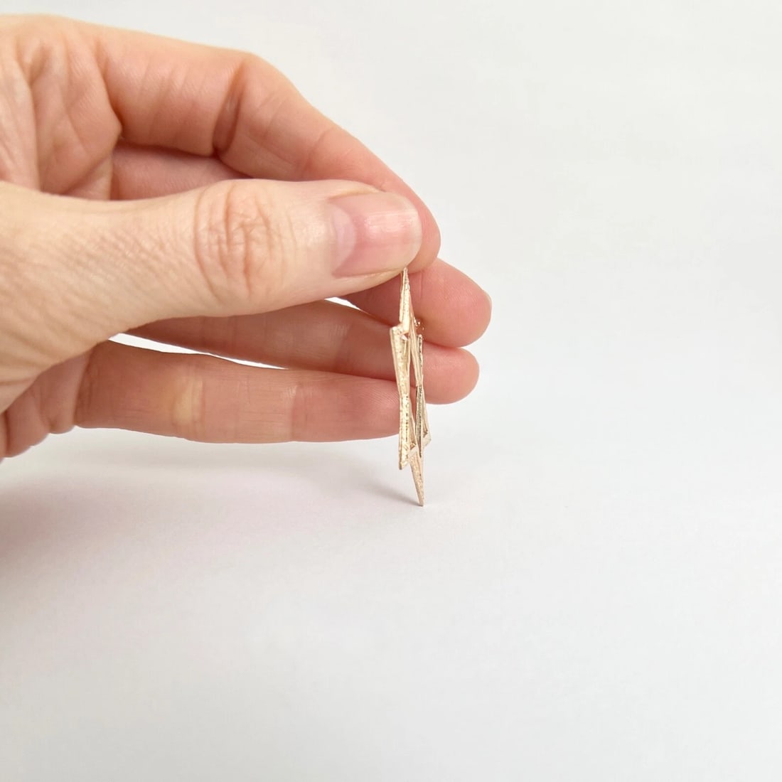 Star of David Necklace Pendant Charm 14K Rose Gold, 1.75 Inches, 2.98 Grams - 5