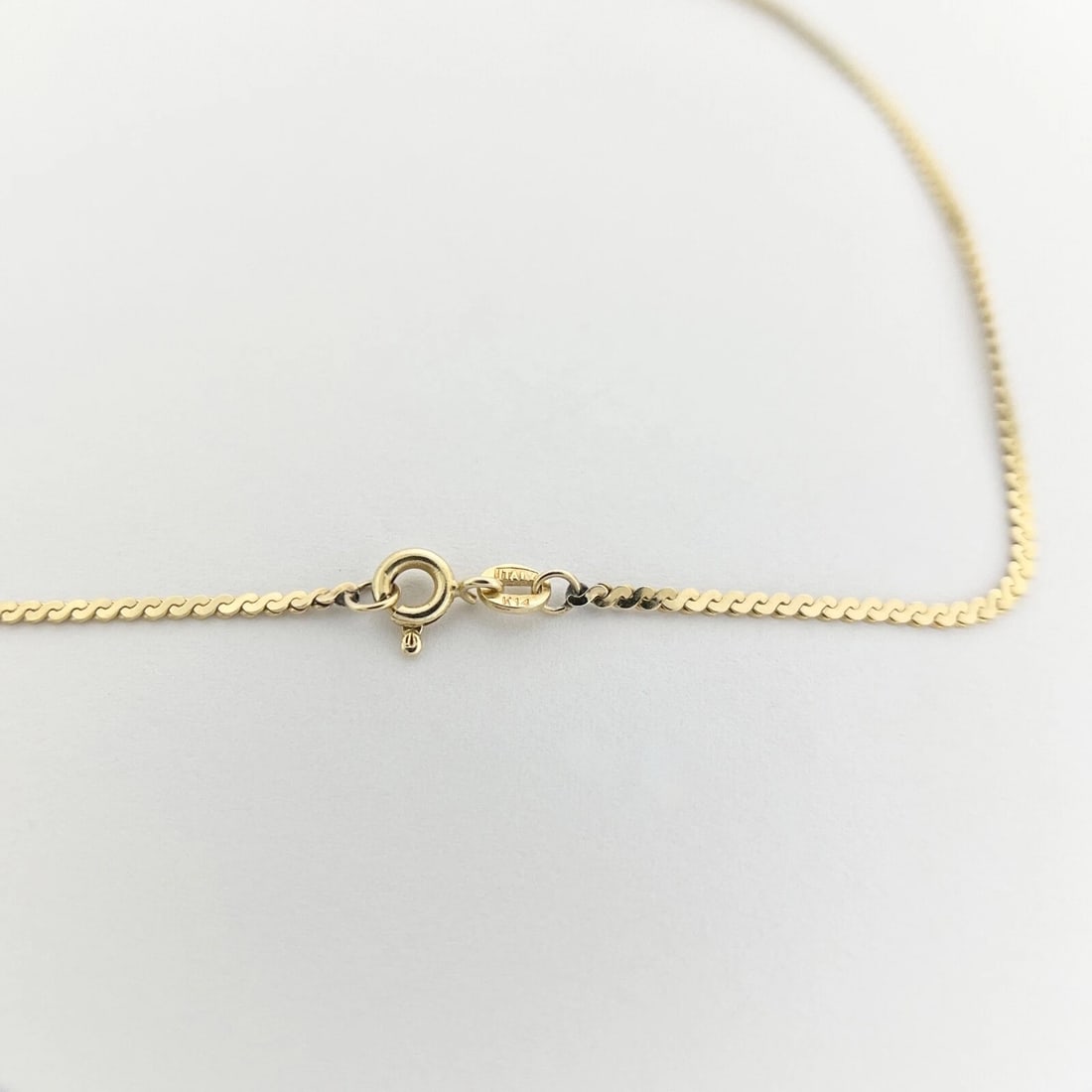 Italian Round Two-Tone Diamond Bezel Station Necklace 14K Yellow Gold, 3.93 Gram - 8