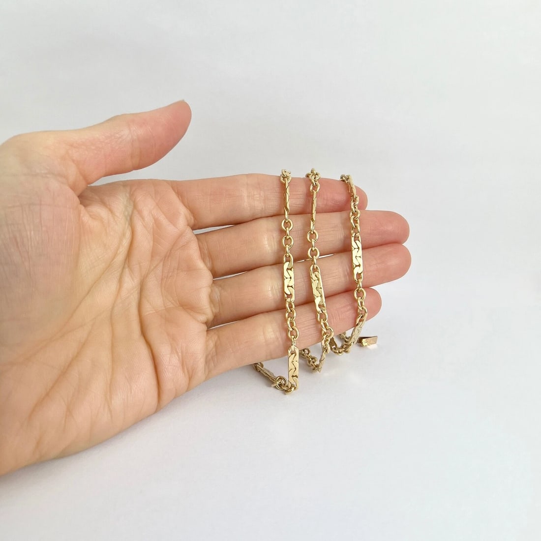 C-Link Bar Rolo Chain Necklace 14K Yellow Gold, 20.75 Inches, 4 mm, 18.95 Grams - 3