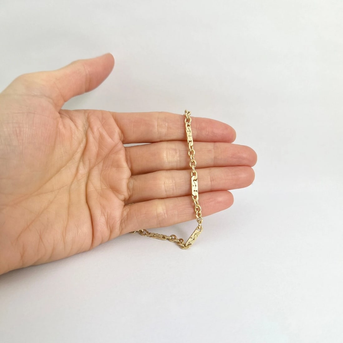 C-Link Bar Rolo Chain Necklace 14K Yellow Gold, 20.75 Inches, 4 mm, 18.95 Grams - 8