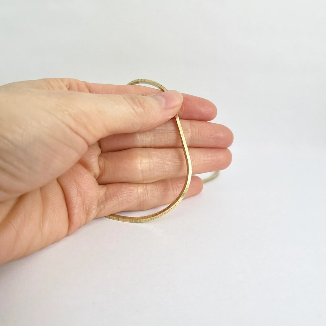 Italian Box Omega Chain Necklace 14K Yellow Gold, 16.5 Inches, 2.1 mm, 14.73 Gr - 3