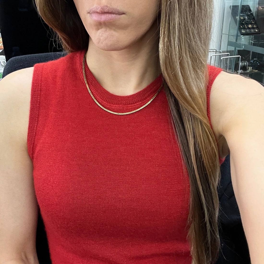 Italian Box Omega Chain Necklace 14K Yellow Gold, 16.5 Inches, 2.1 mm, 14.73 Gr - 4