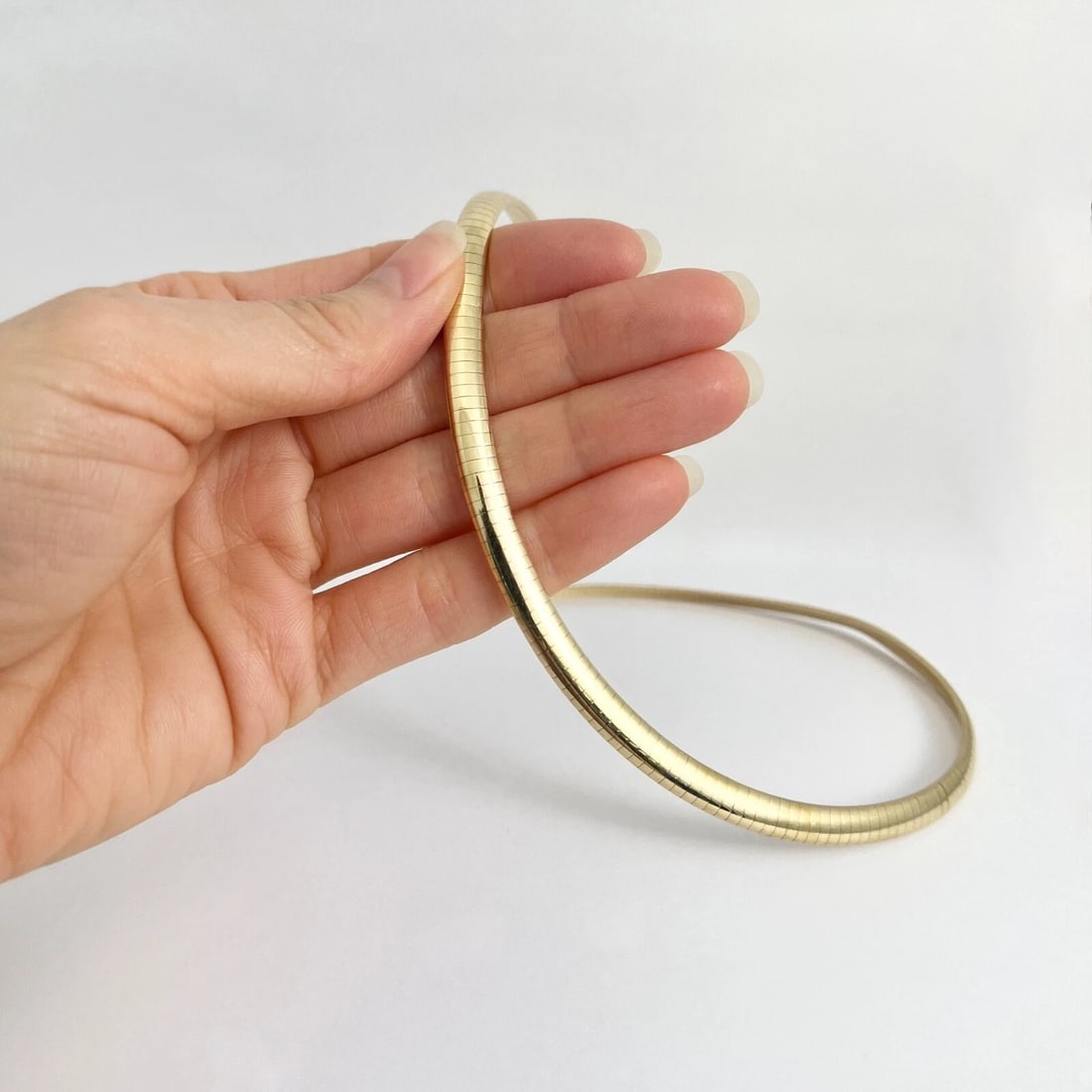 Omega Chain Necklace 14K Yellow Gold, 18 Inches, 6 mm, 35.73 Grams - 4