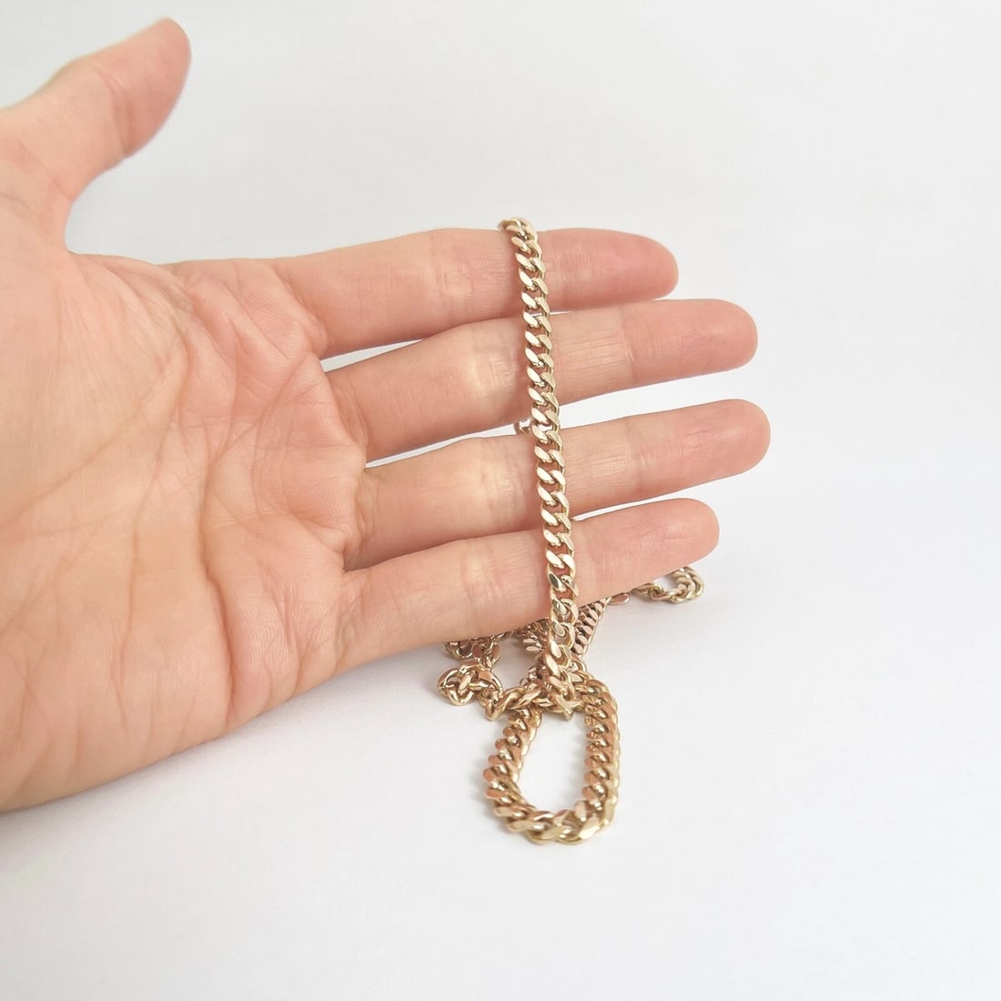 Solid Cuban Curb Chain Necklace 18K Yellow Gold 23 Inches, 4.6 mm, 35.91 Gr - 4
