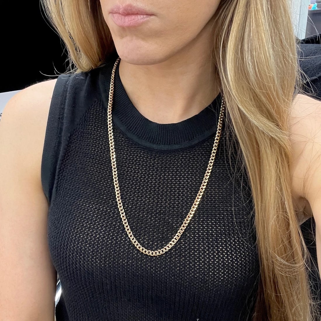 Solid Cuban Curb Chain Necklace 18K Yellow Gold 23 Inches, 4.6 mm, 35.91 Gr - 5