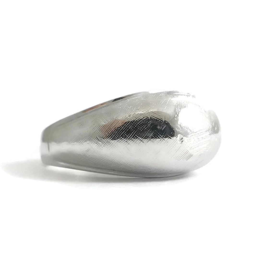 Textured Etched Dome Cocktail Statement Ring 14K White Gold, 7.97 Grams (1 of 13)