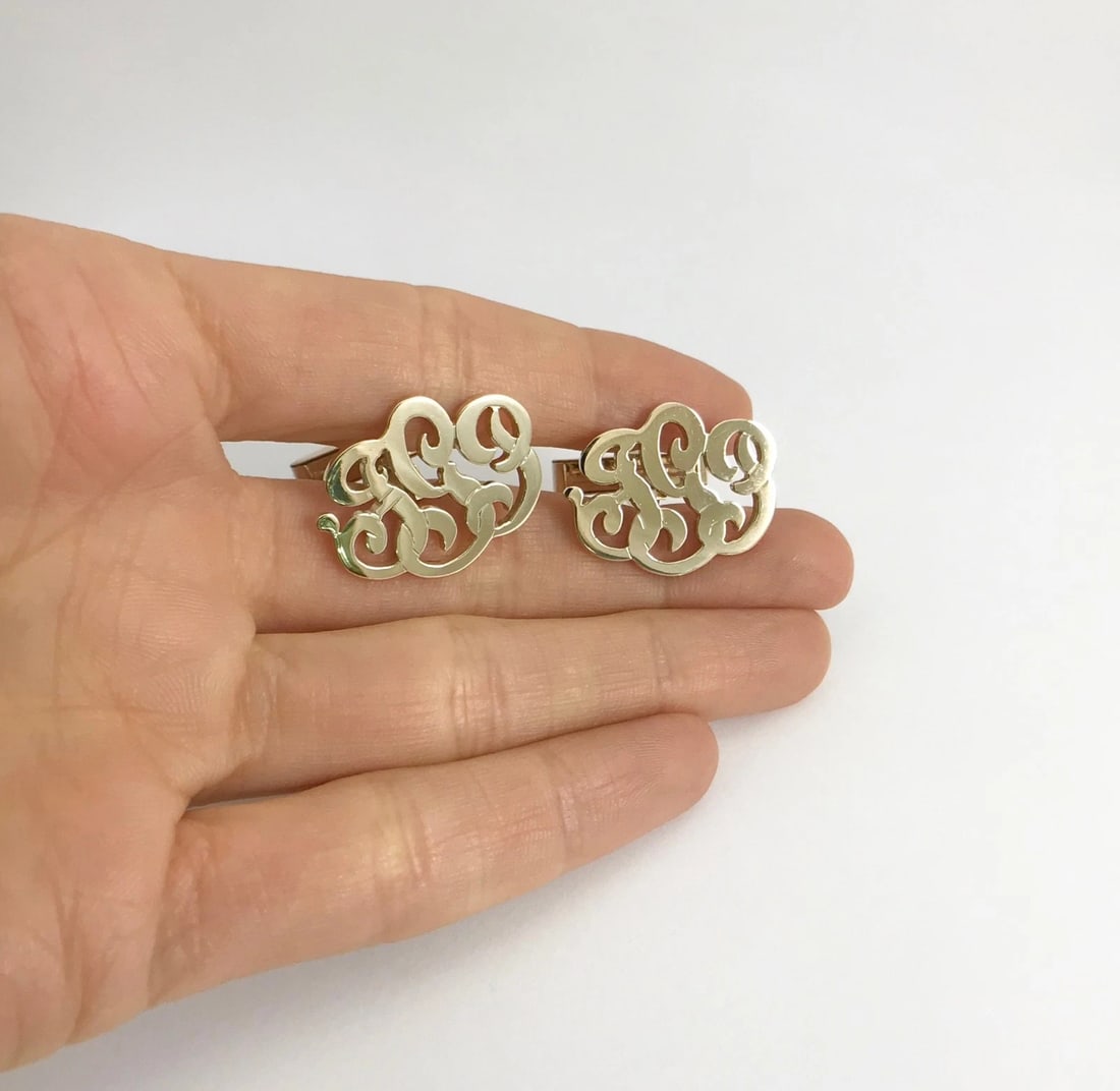 TGP FGP Monogram Initial 14K Yellow Gold Cufflinks, 19 mm, 11.93 Grams - 4