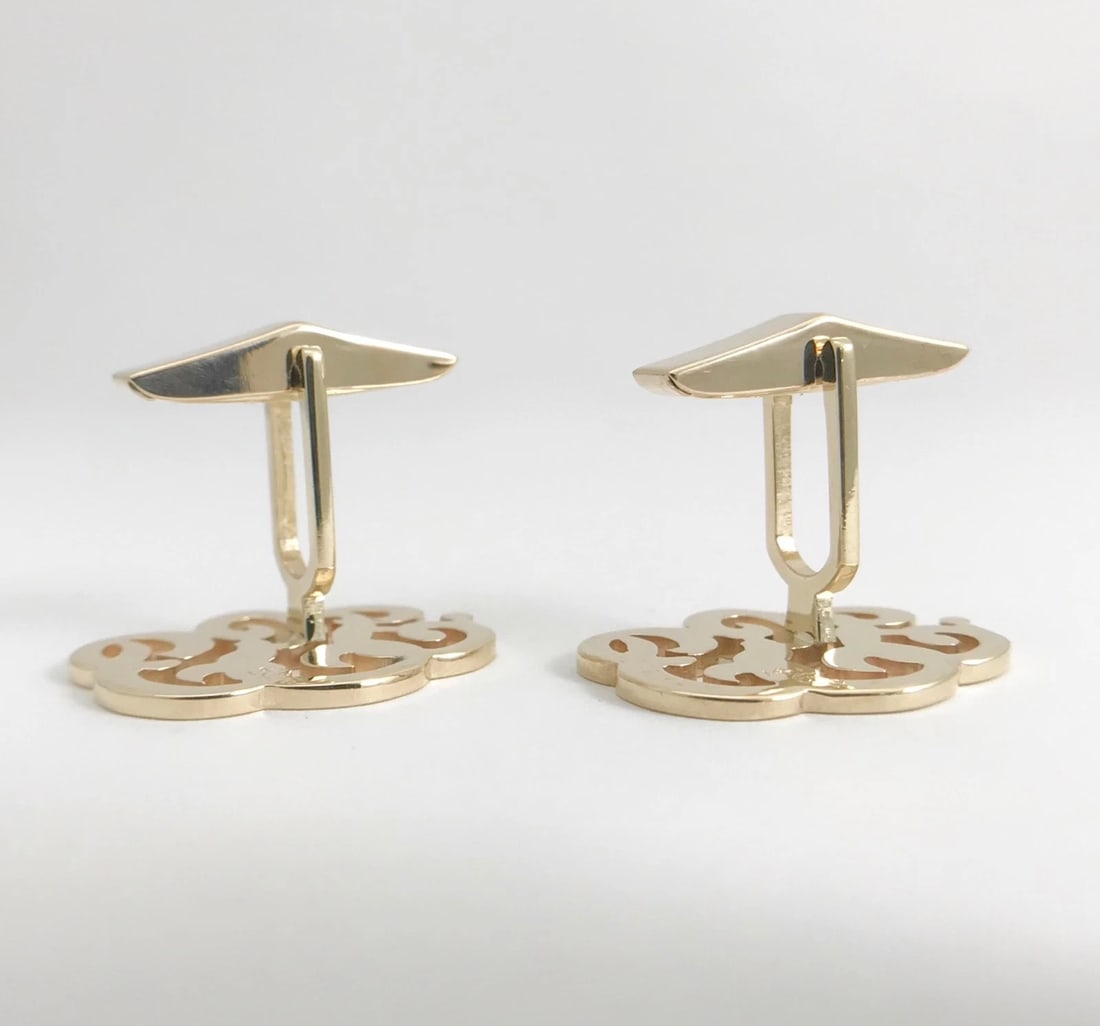 TGP FGP Monogram Initial 14K Yellow Gold Cufflinks, 19 mm, 11.93 Grams - 7