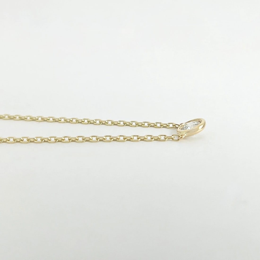 Round Solitaire Bezel Diamond Pendant Necklace 14K Yellow Gold, .33 CT - 6