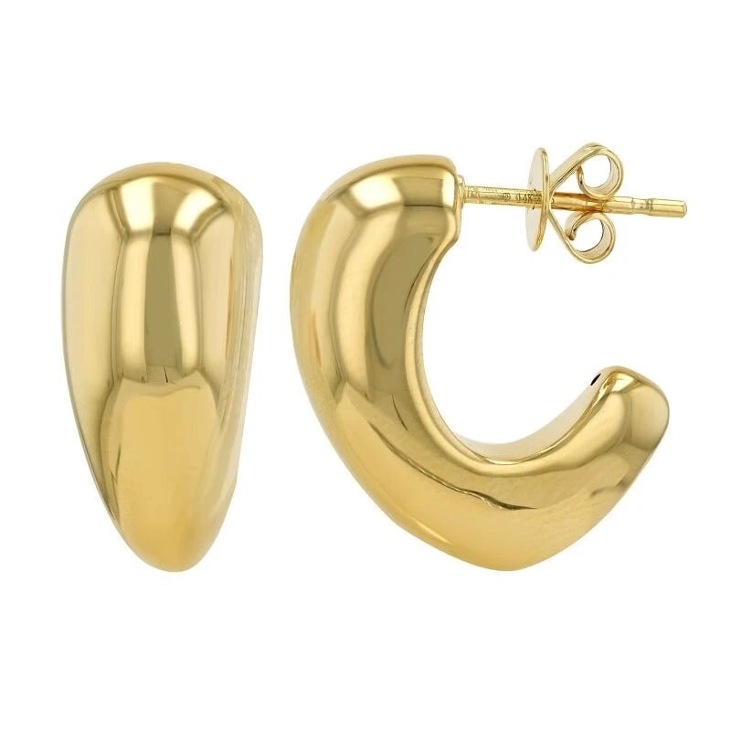 Pointed Drop Hoop Earrings 14K Yellow Gold: Pointed Drop Hoop Earrings 14K Yellow Gold These are beautiful hoop earrings! Please let us know if you have any questions. Metal: 14K yellow gold Weight: 2.95 grams Stamped: 14K, 585 Length: 20 mm Wi