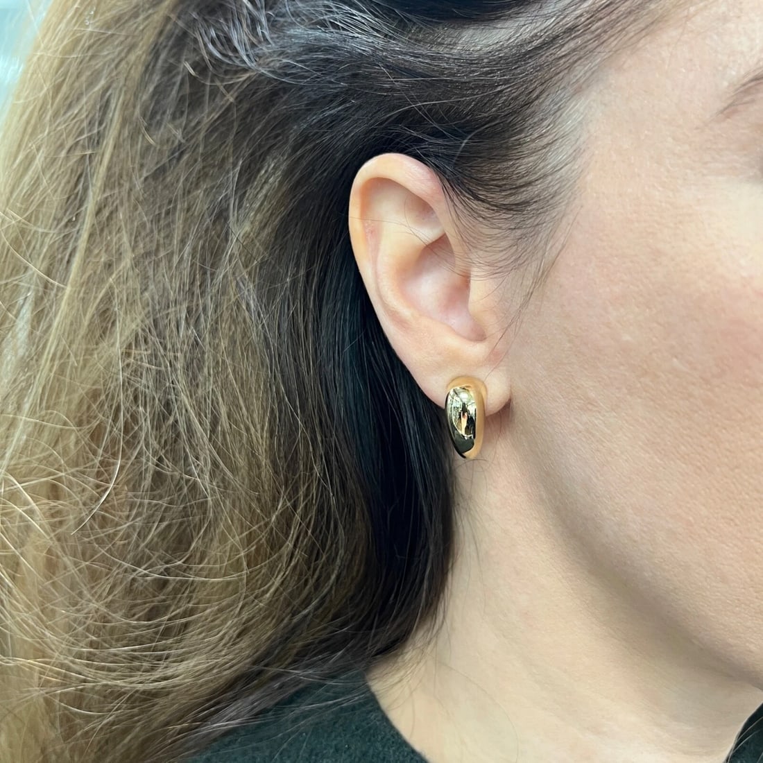 Pointed Drop Hoop Earrings 14K Yellow Gold - 6