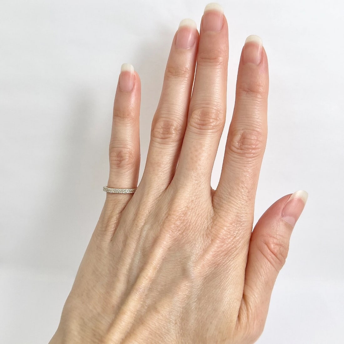 Pave Diamond Band Pinky Midi Ring 14K Yellow Gold, Size 3, .24 CTW - 4