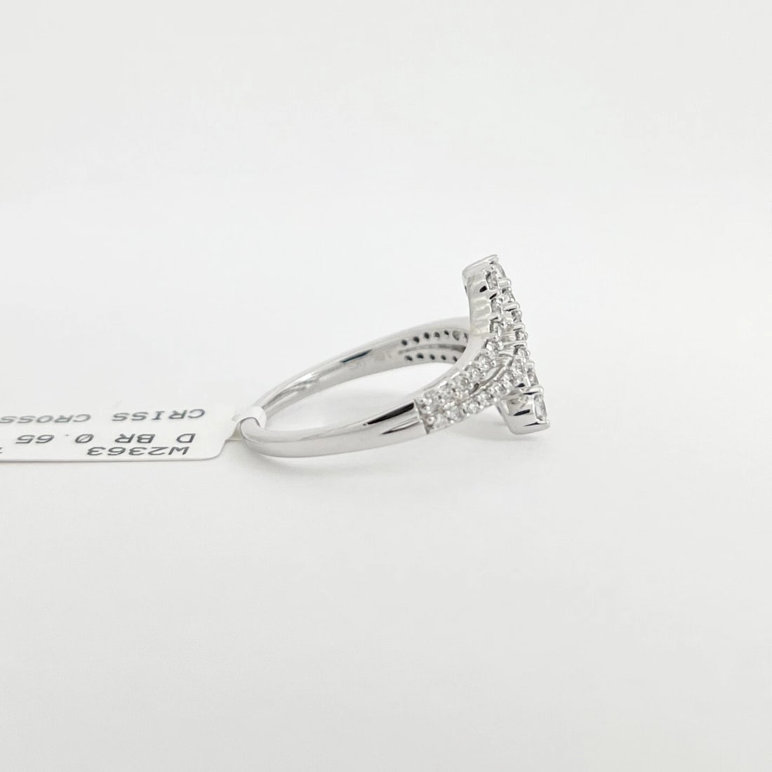 Diamond Wrap Bypass Statement Ring 10K White Gold, .65 CTW - 7