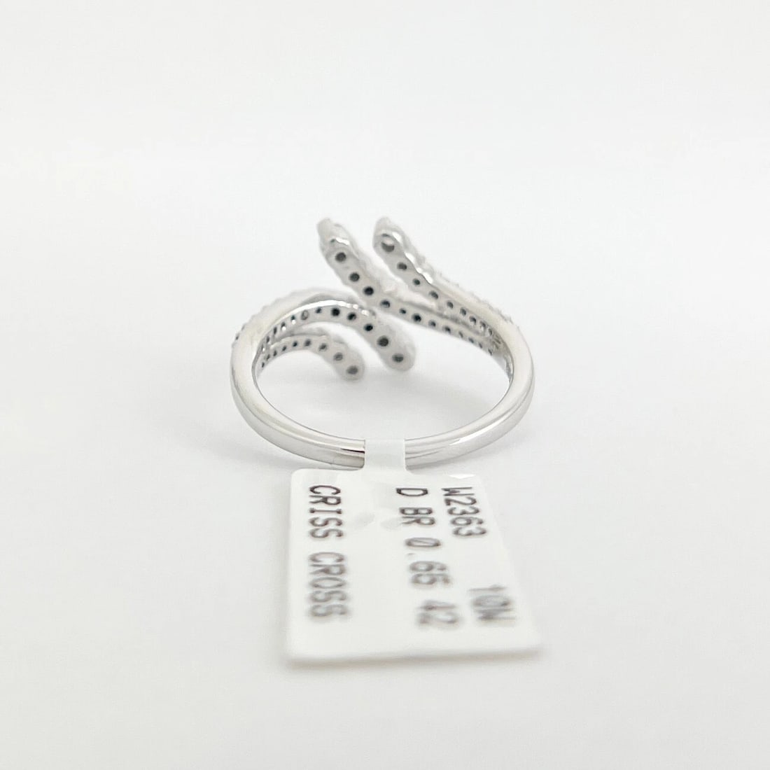 Diamond Wrap Bypass Statement Ring 10K White Gold, .65 CTW - 8