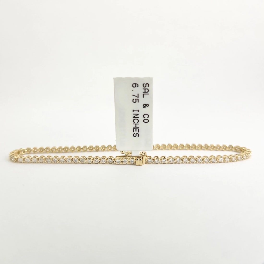Round Diamond Buttercup-Set Tennis Bracelet 14K Yellow Gold 6.75 Inches 1.05 CTW - 8