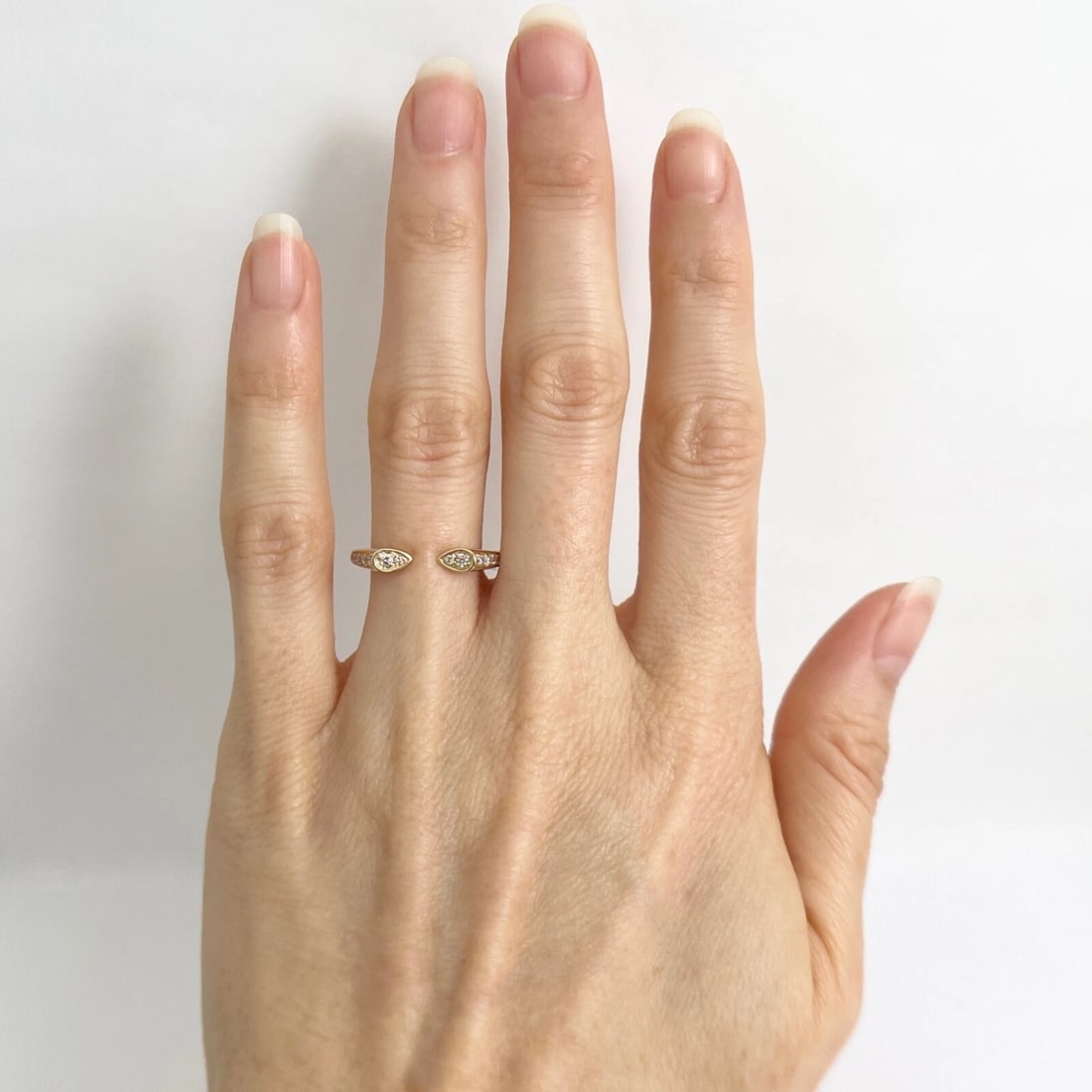 Pave Diamond Open Claw Ring 14K Yellow Gold, Size 6.75 - 4