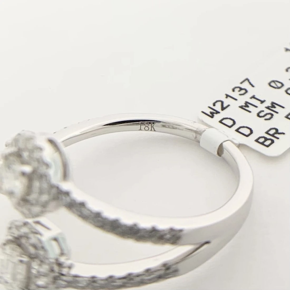 Multishape Diamond Halo Wrap Statement Ring 18K White Gold, .71 CTW - 10