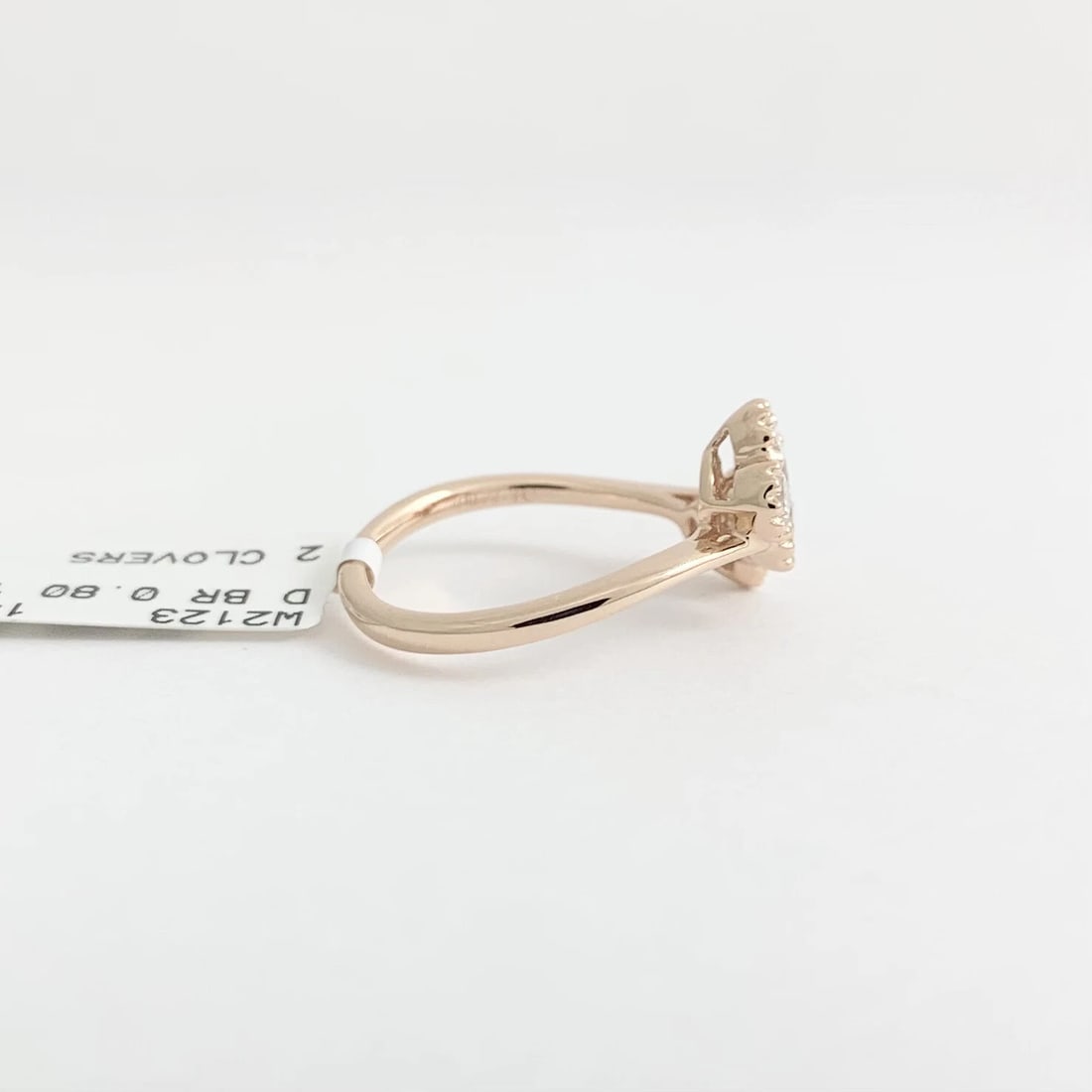 Cluster Diamond Clover Milgrain Bypass Wrap Ring 14K Pink Rose Gold, .80 CTW - 7