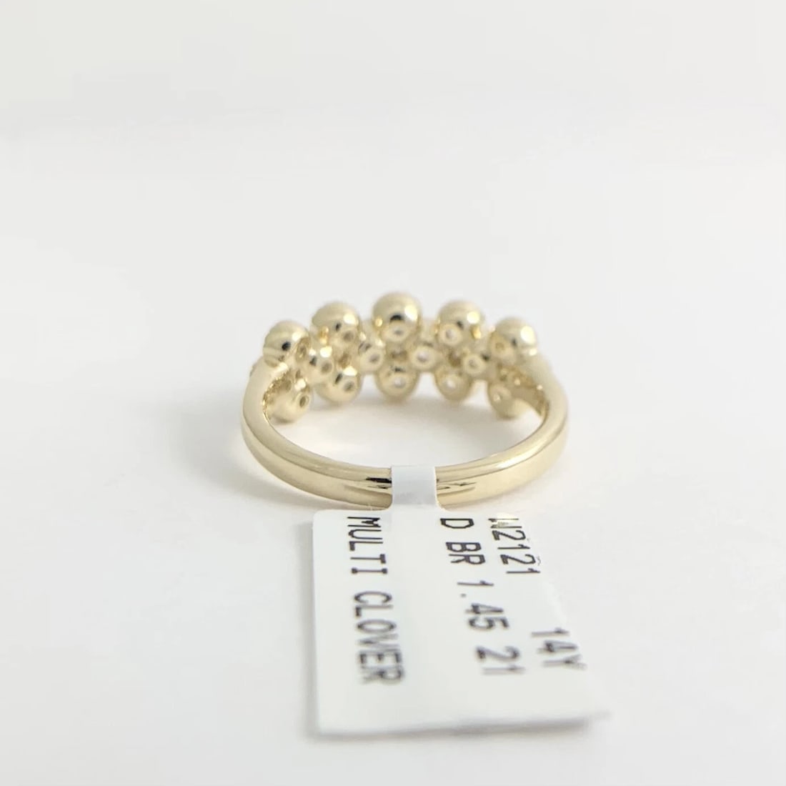 Wide Cluster Clover Diamond Milgrain Band Ring 14K Yellow Gold, 1.45 CTW - 9