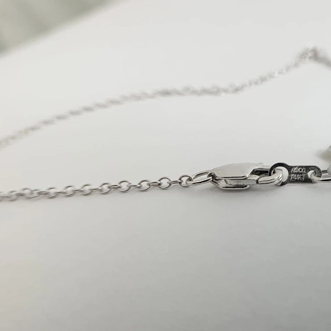 Pear Solitaire Diamond Teardrop Pendant Necklace 14K White Gold, .82 CT - 11