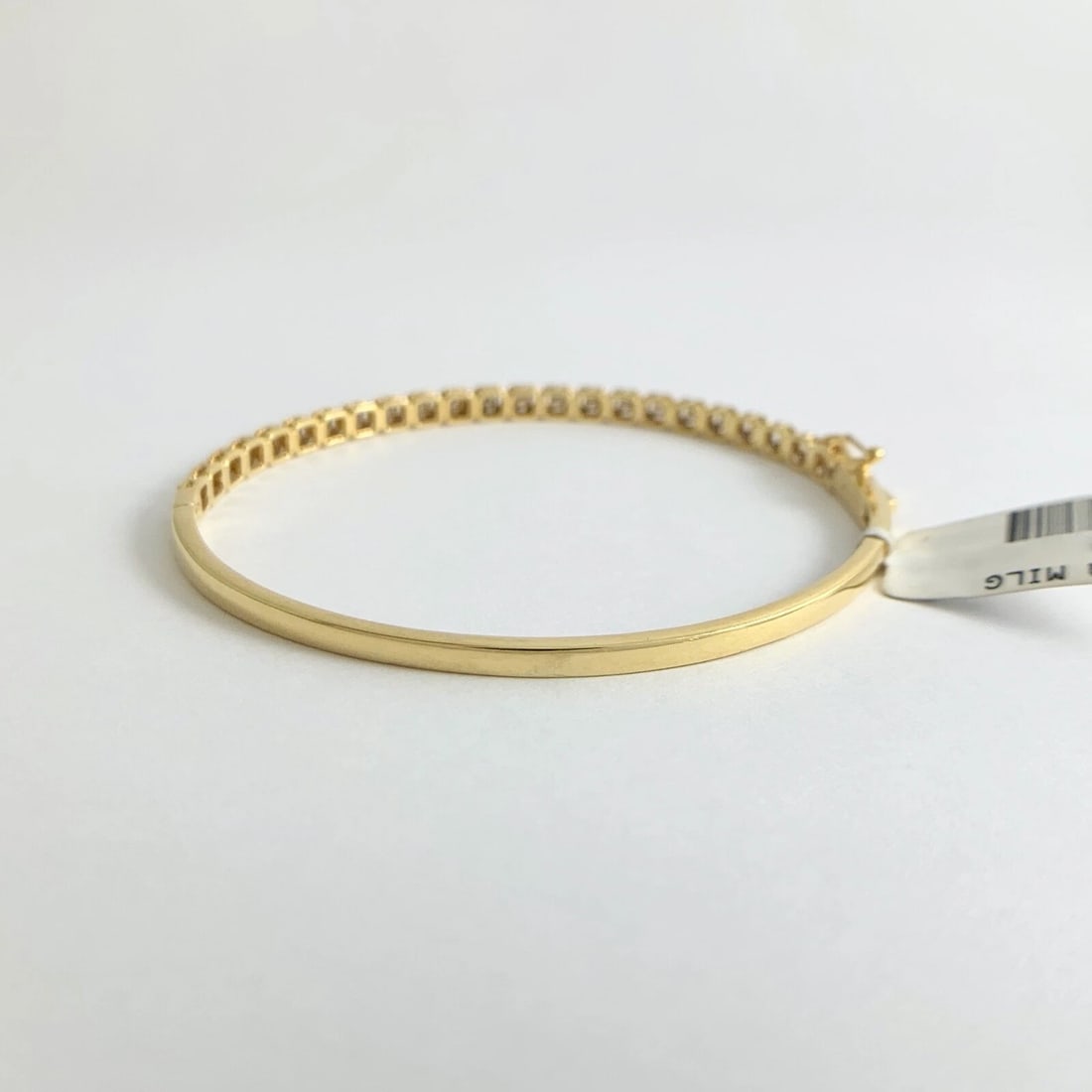 Milgrain Halo Diamond Bangle Bracelet 18K Yellow Gold, .59 CTW, 10.07 Grams - 11