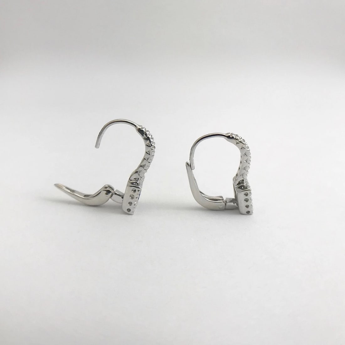 Blue Sapphire Diamond Halo Drop Earrings in 18K White Gold, .75 CTW, 3.36 Grams - 11