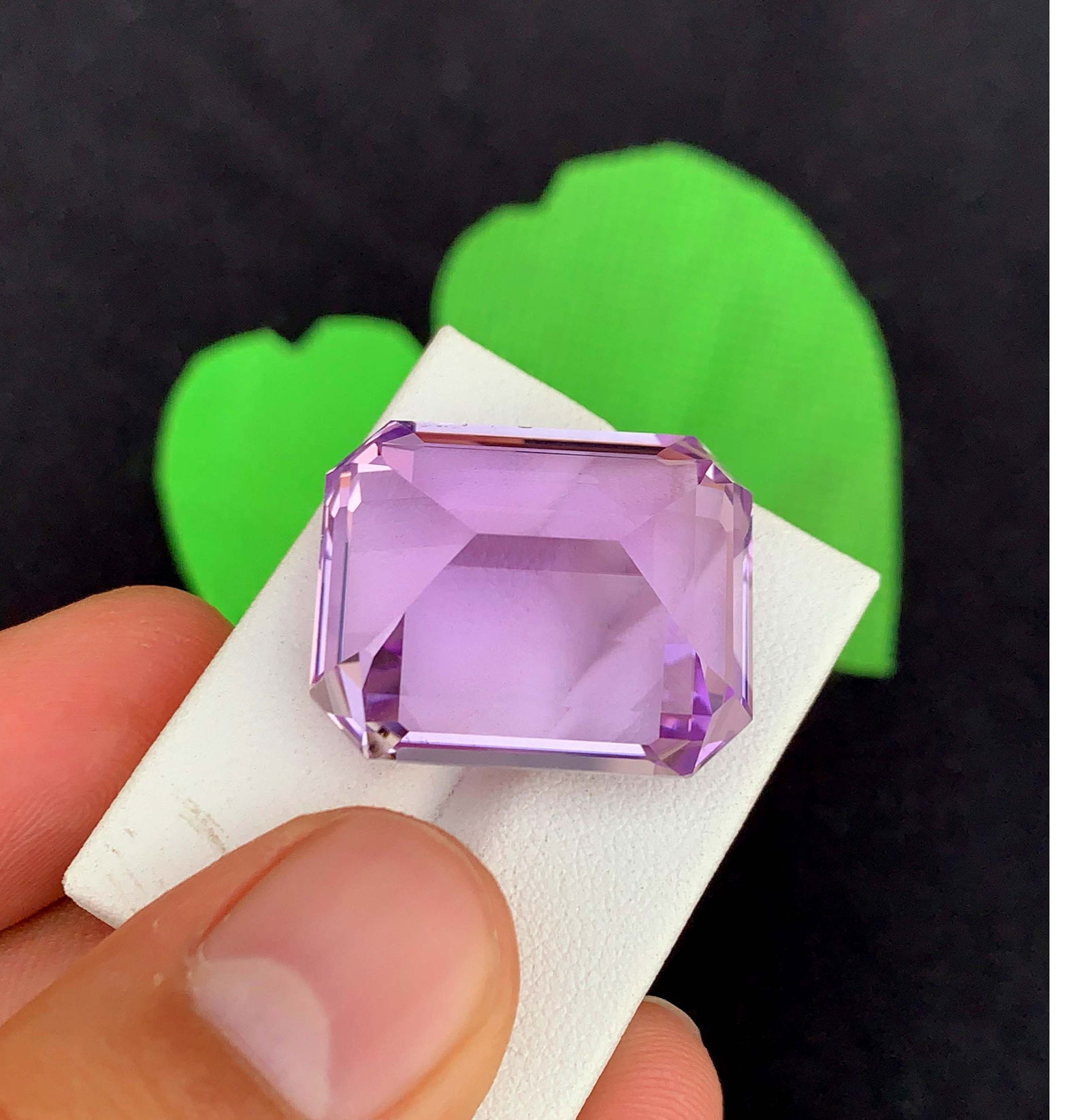 71.75 Carat Purplish Pink Kunzite Gemstone: Emerald Cut October Birthstone - 3