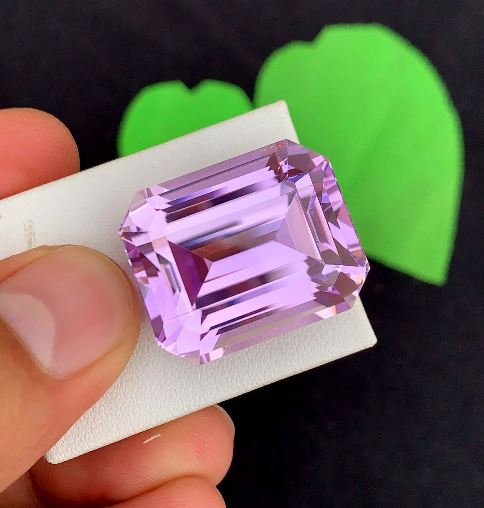 71.75 Carat Purplish Pink Kunzite Gemstone: Emerald Cut October Birthstone - 6