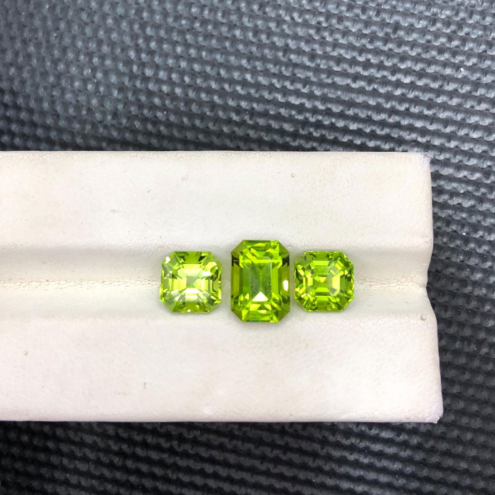 Apple Green Peridot Gemstone Set: Emerald & Asscher Cut, Sapat Valley - 2