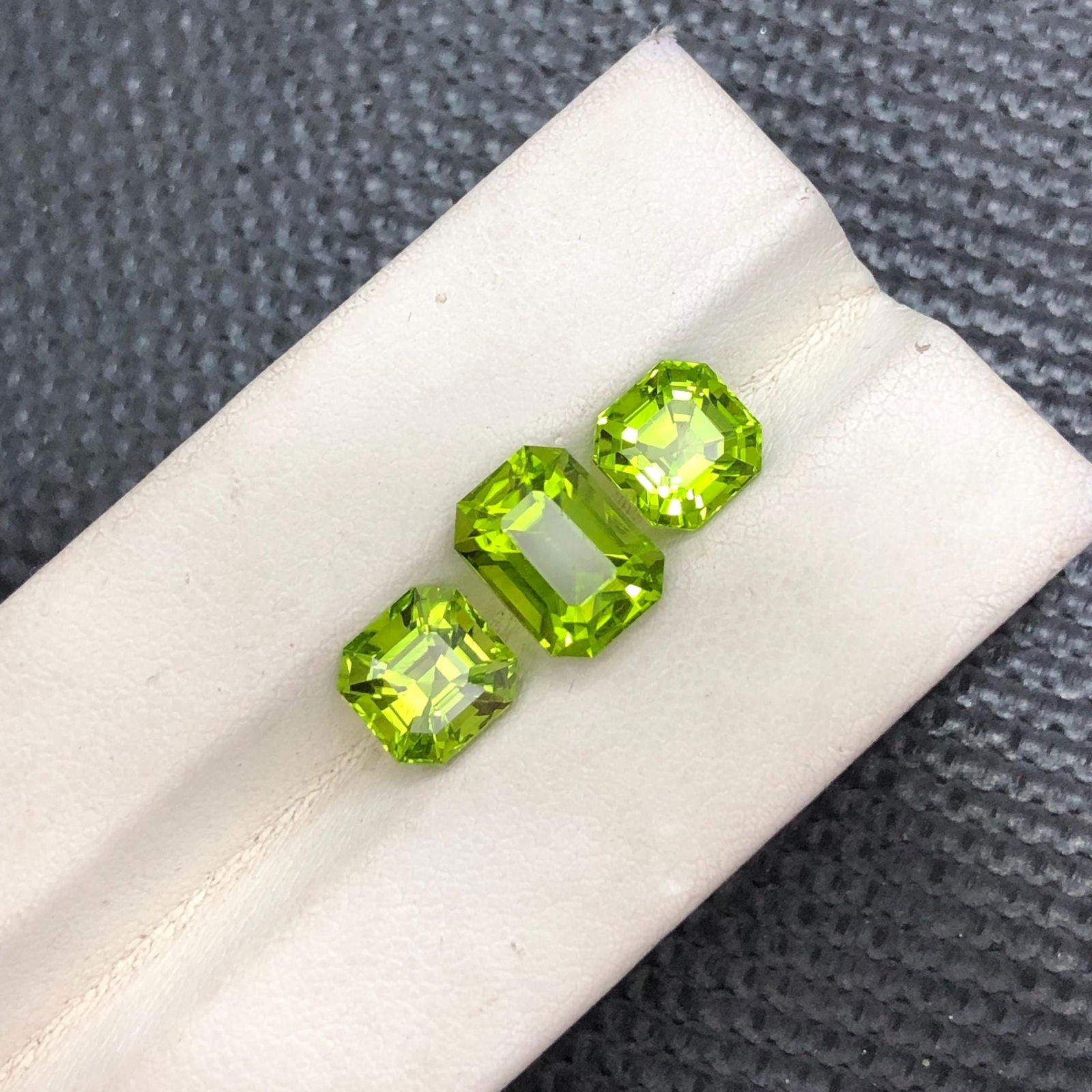 Apple Green Peridot Gemstone Set: Emerald & Asscher Cut, Sapat Valley - 3