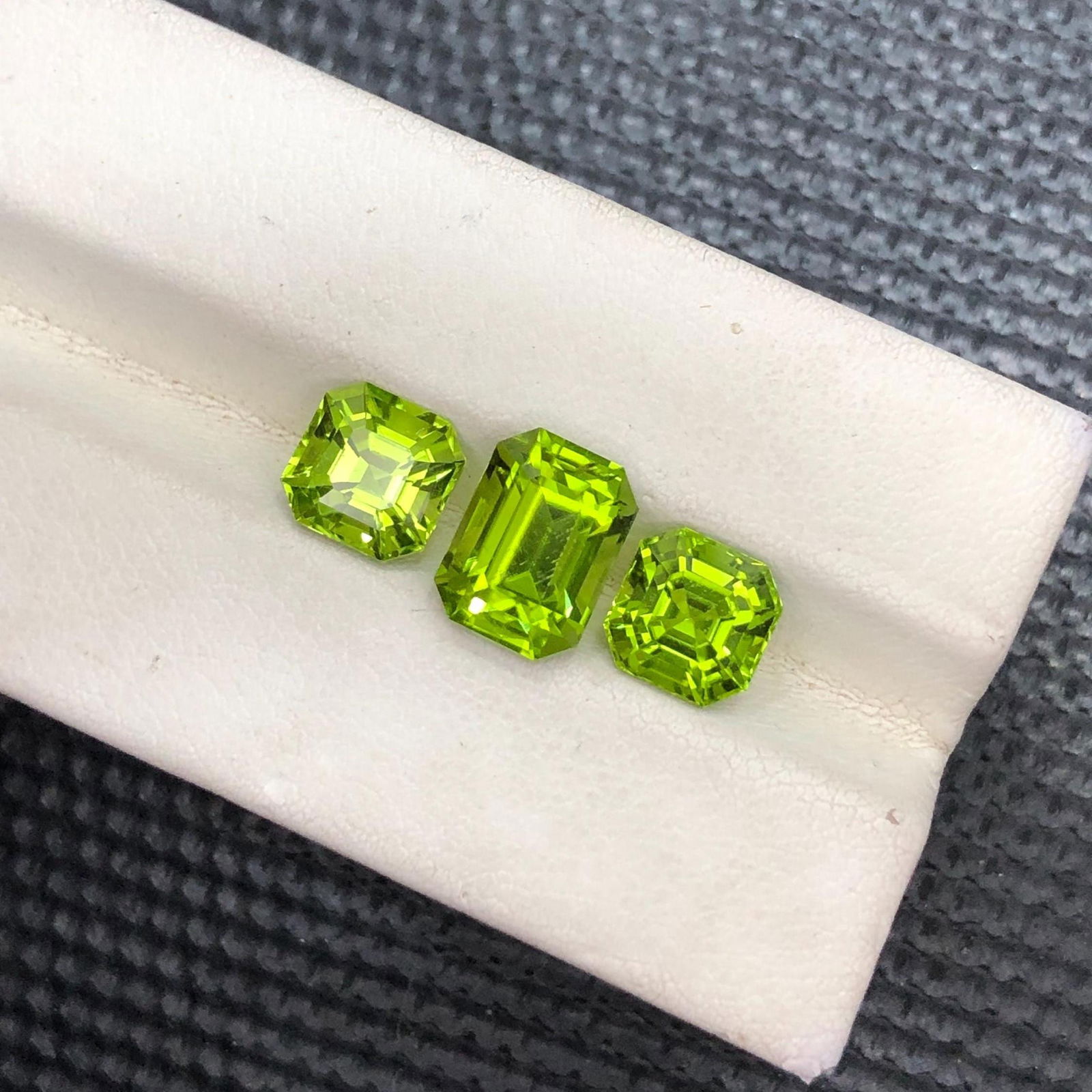 Apple Green Peridot Gemstone Set: Emerald & Asscher Cut, Sapat Valley - 4