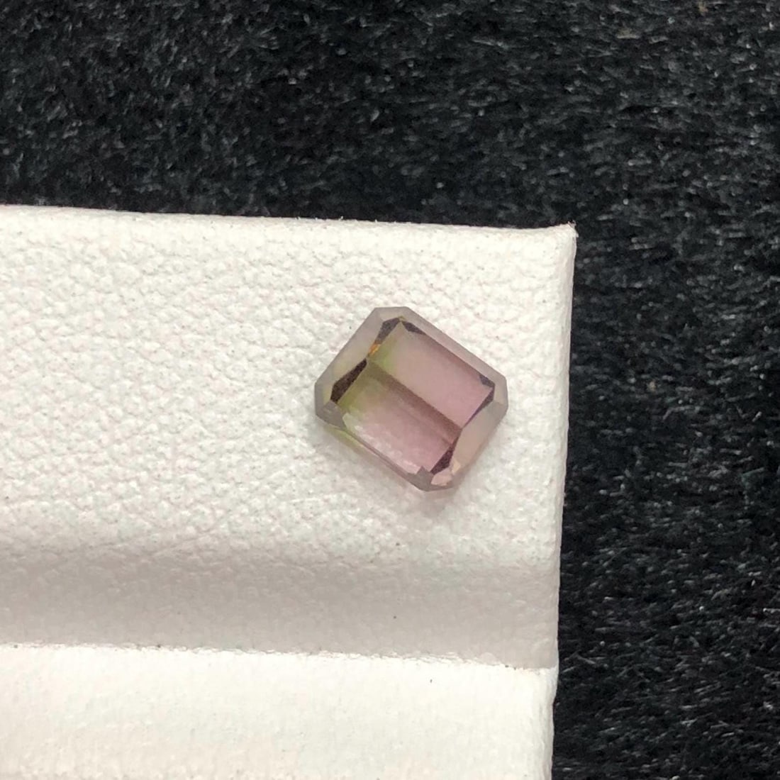 Emerald Cut Bi-Color Tourmaline Gemstone: Pink Green Afghan Crystal, 1.31 CT - 7
