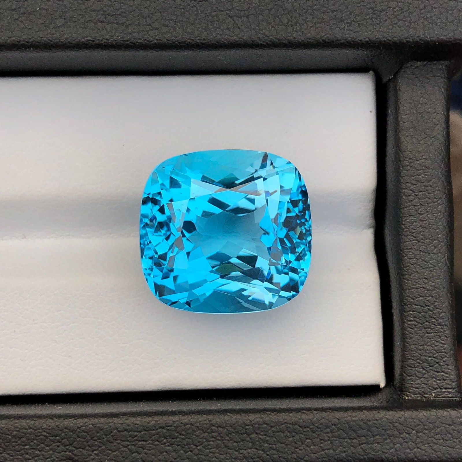 32.2 Carat Swiss Blue Topaz Gemstone: Cushion Cut December Birthstone - 3