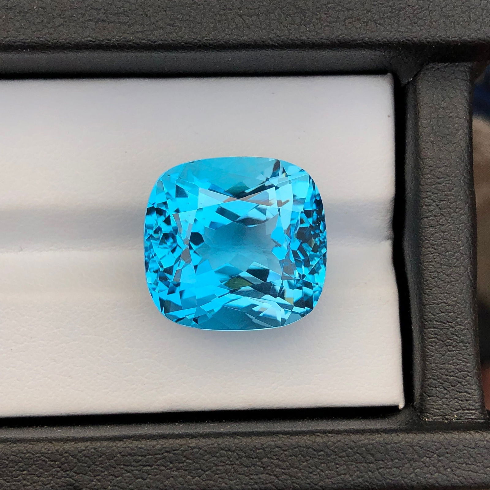 32.2 Carat Swiss Blue Topaz Gemstone: Cushion Cut December Birthstone - 4