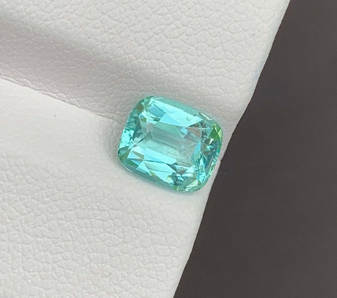 Paraiba Color Apatite Gemstone: Cushion Cut 1.78 CT December Birthstone - 2