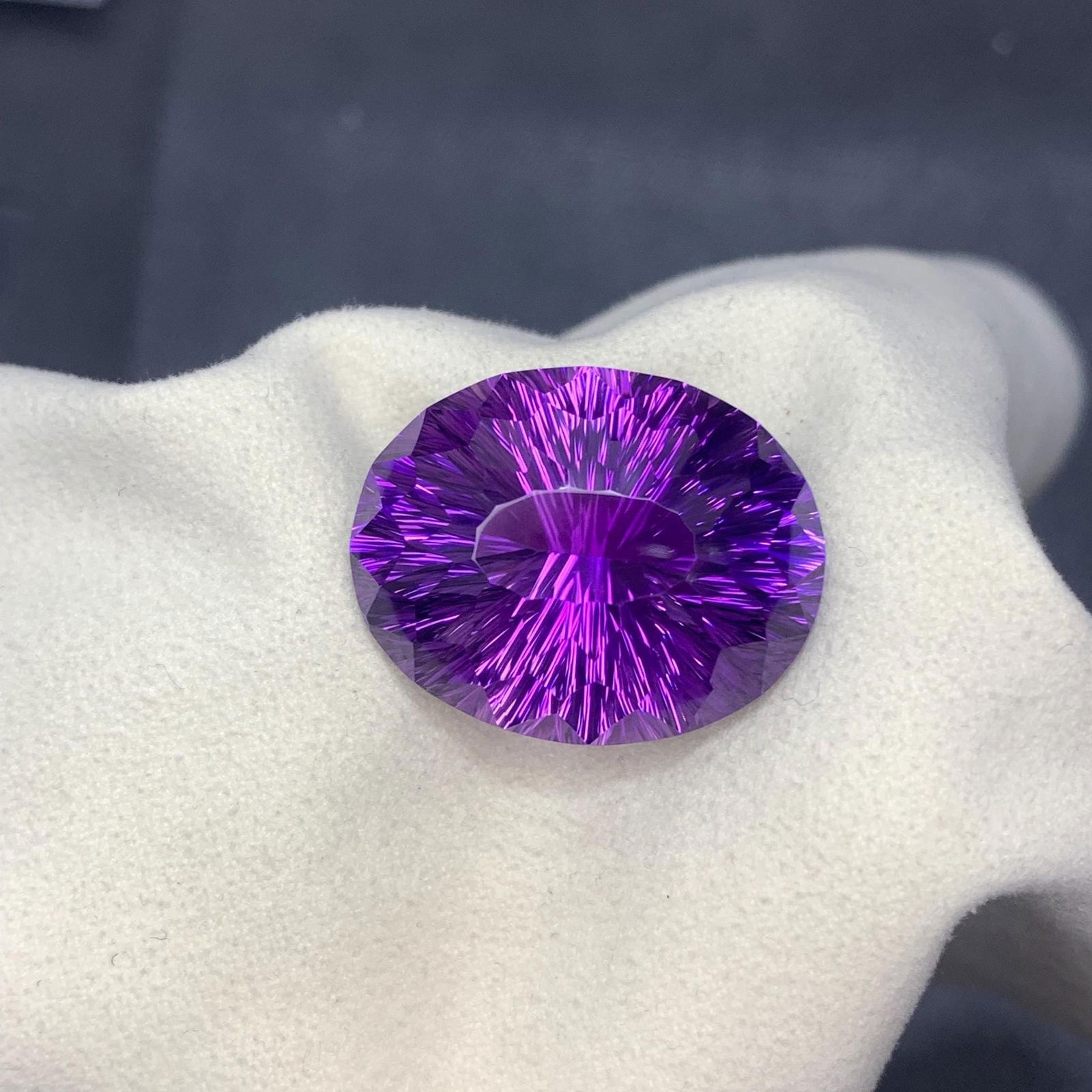 73.95 Carat Natural Amethyst Loose Gemstone: Fancy Oval Cut, Loupe Clean (1 of 9)