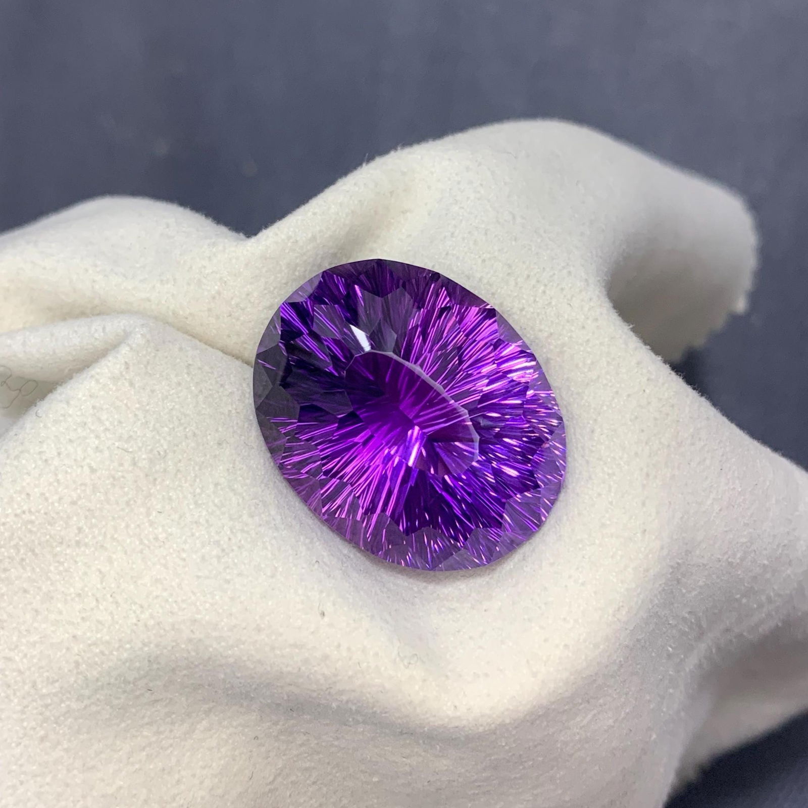 73.95 Carat Natural Amethyst Loose Gemstone: Fancy Oval Cut, Loupe Clean - 5