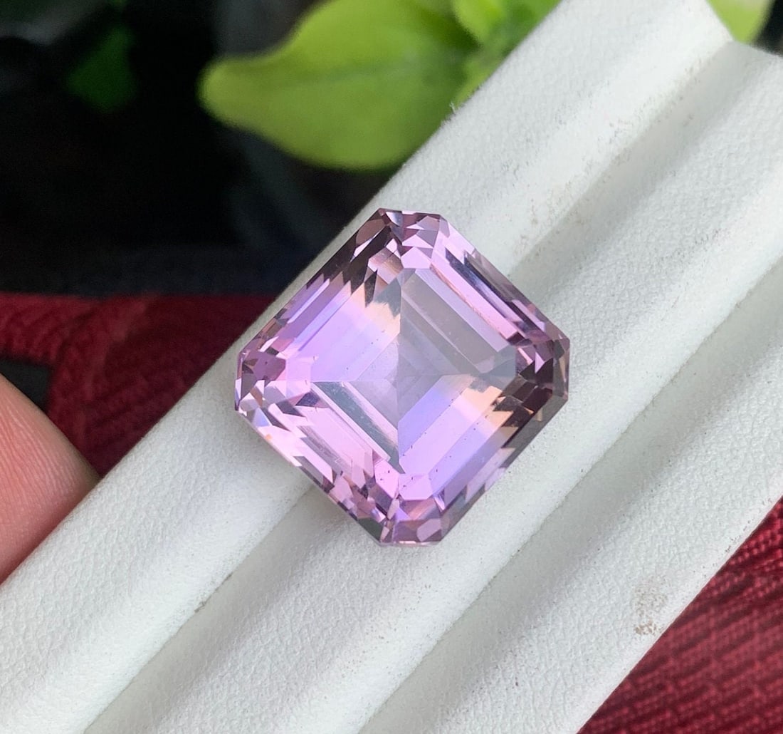 Natural Bi-Color Ametrine Gemstone: 26.30 ct Asscher Cut - 3