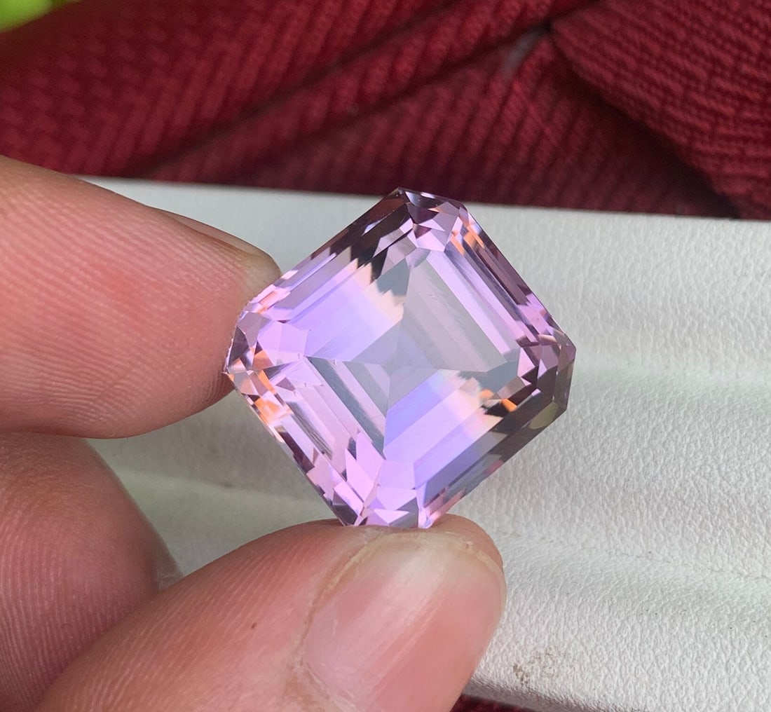 Natural Bi-Color Ametrine Gemstone: 26.30 ct Asscher Cut - 5