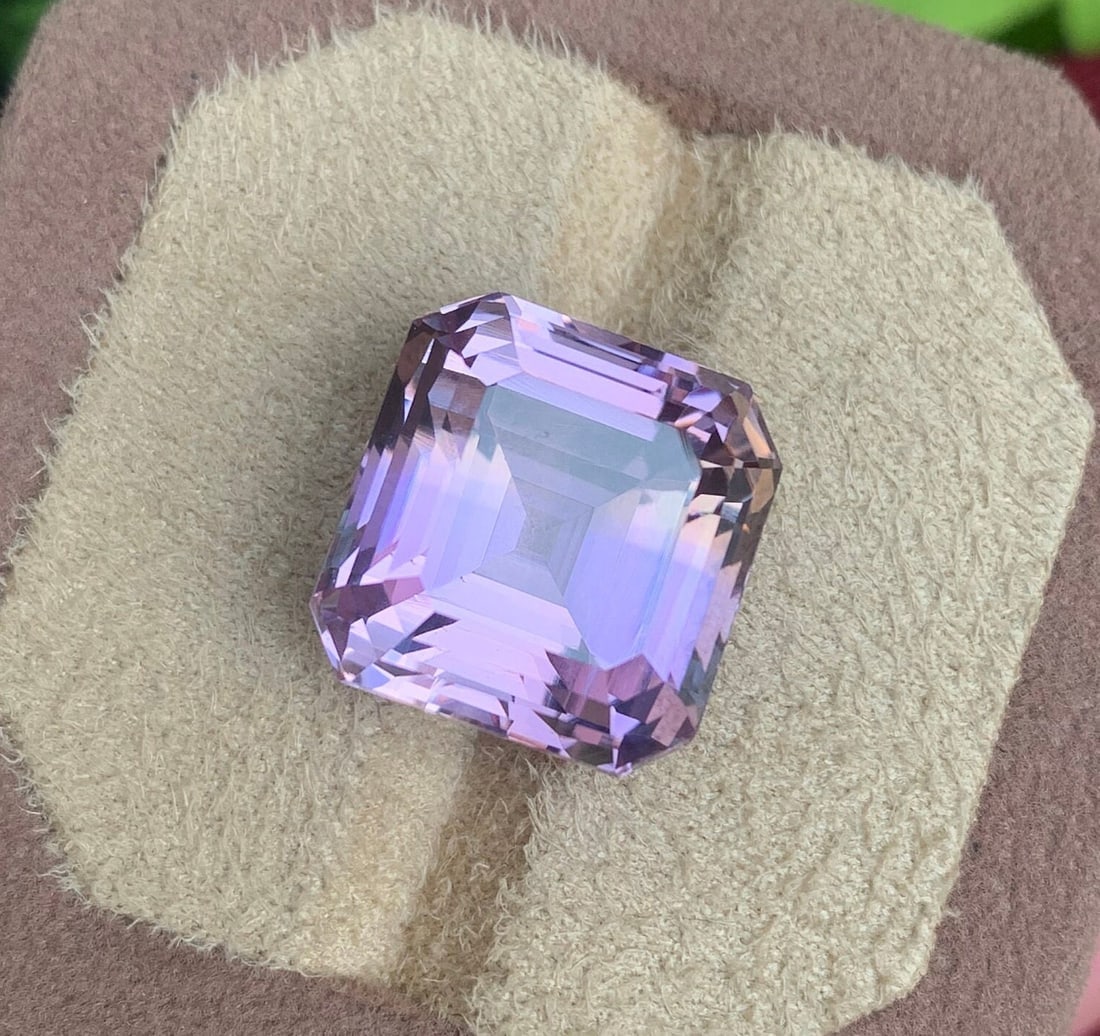 Natural Bi-Color Ametrine Gemstone: 26.30 ct Asscher Cut - 7