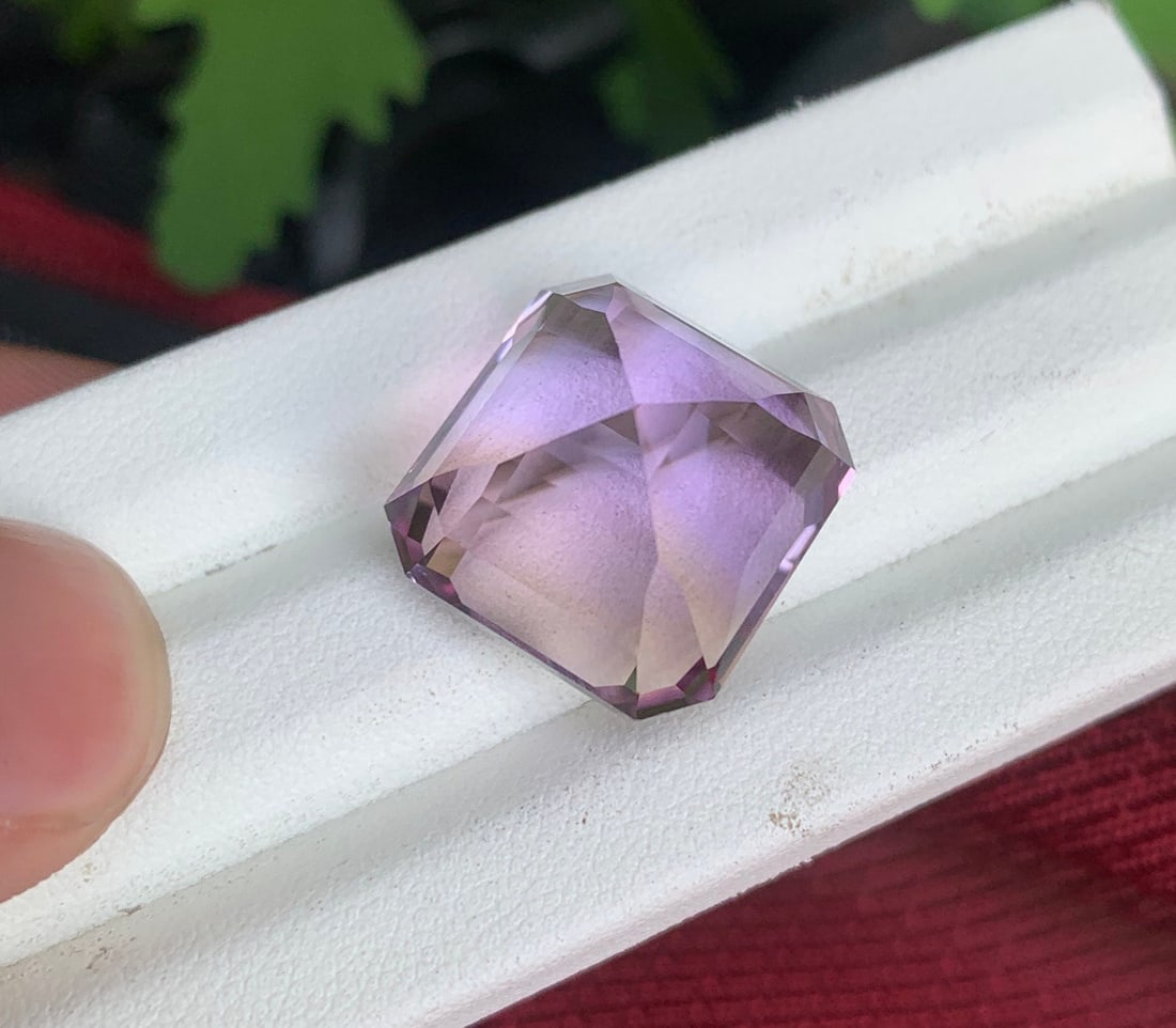 Natural Bi-Color Ametrine Gemstone: 26.30 ct Asscher Cut - 9