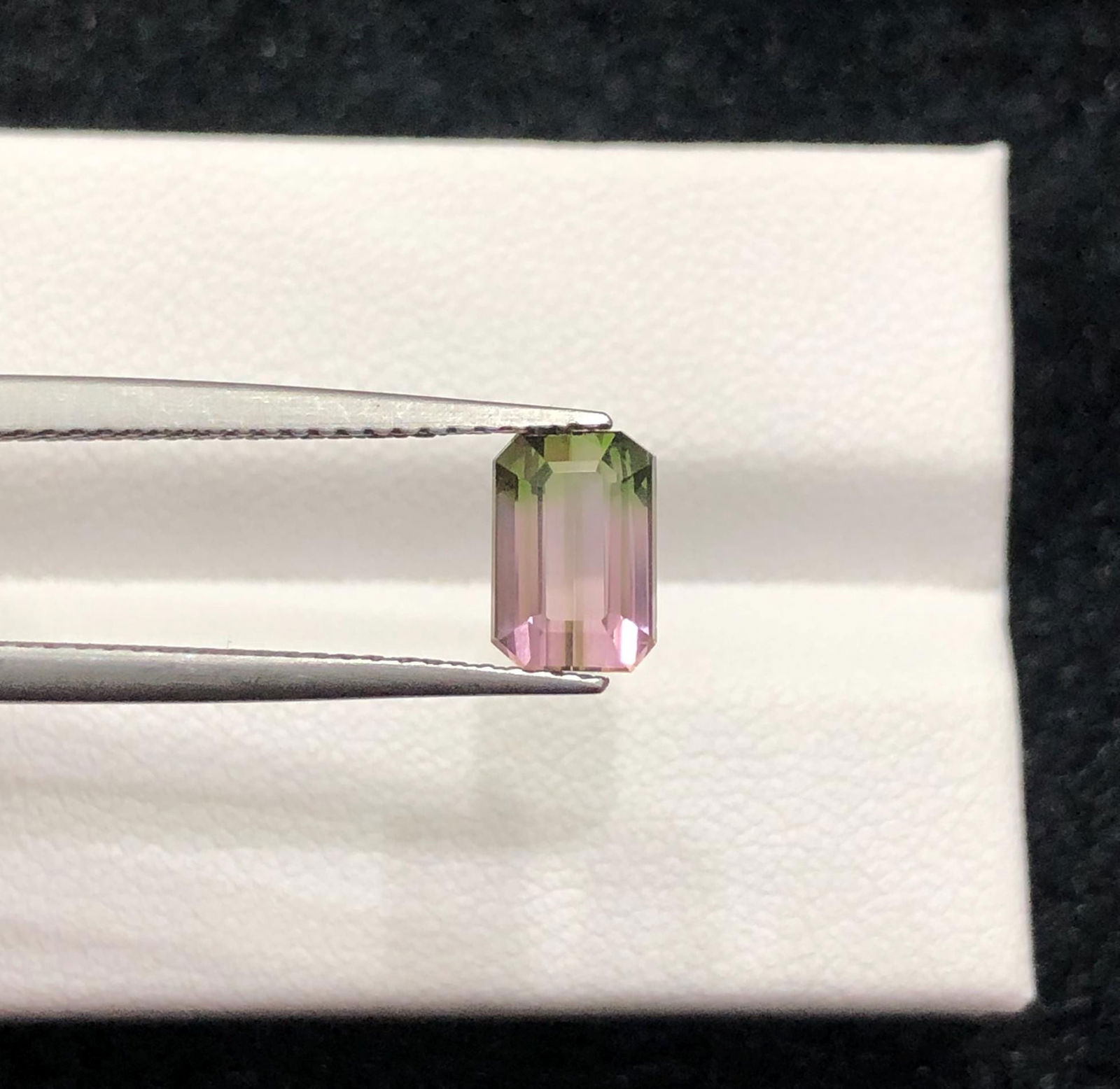Bi-Color Tourmaline Gemstone: Emerald Cut Green & Pink Afghan Crystal - 5