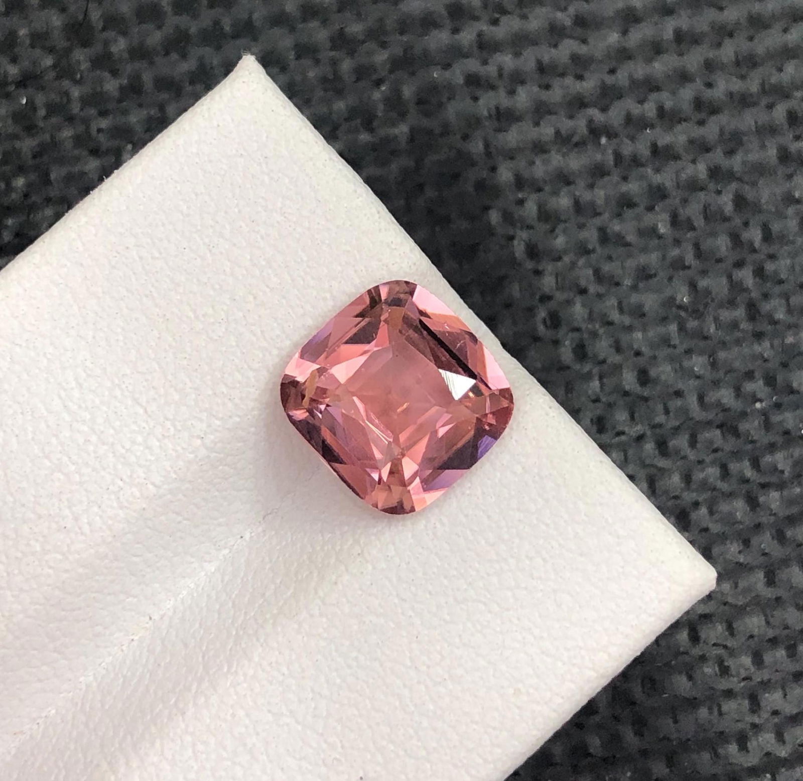 Reddish Hot Pink Tourmaline Gemstone: Square Cushion Cut, 2.72 Carat - 3