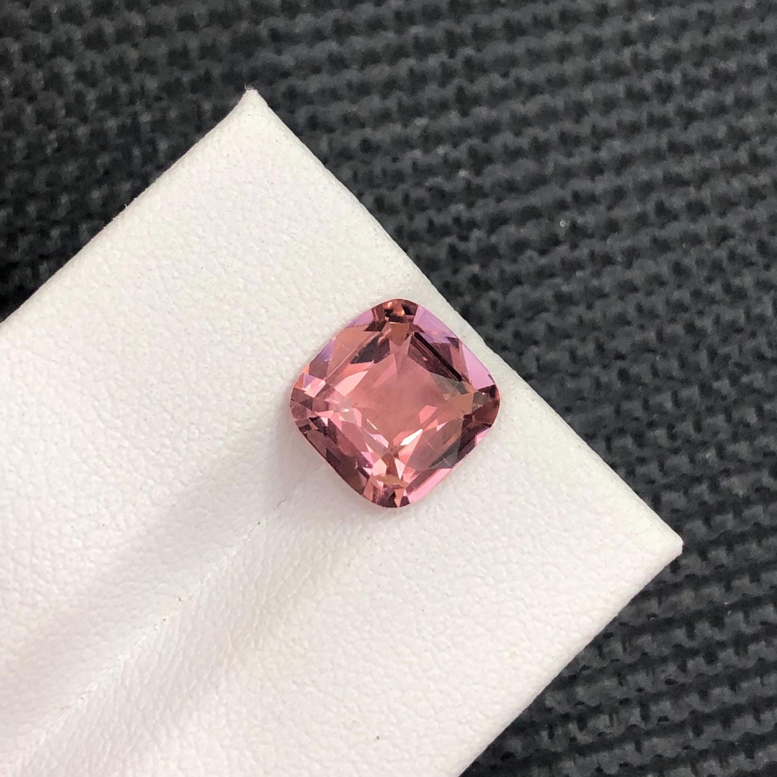 Reddish Hot Pink Tourmaline Gemstone: Square Cushion Cut, 2.72 Carat - 5