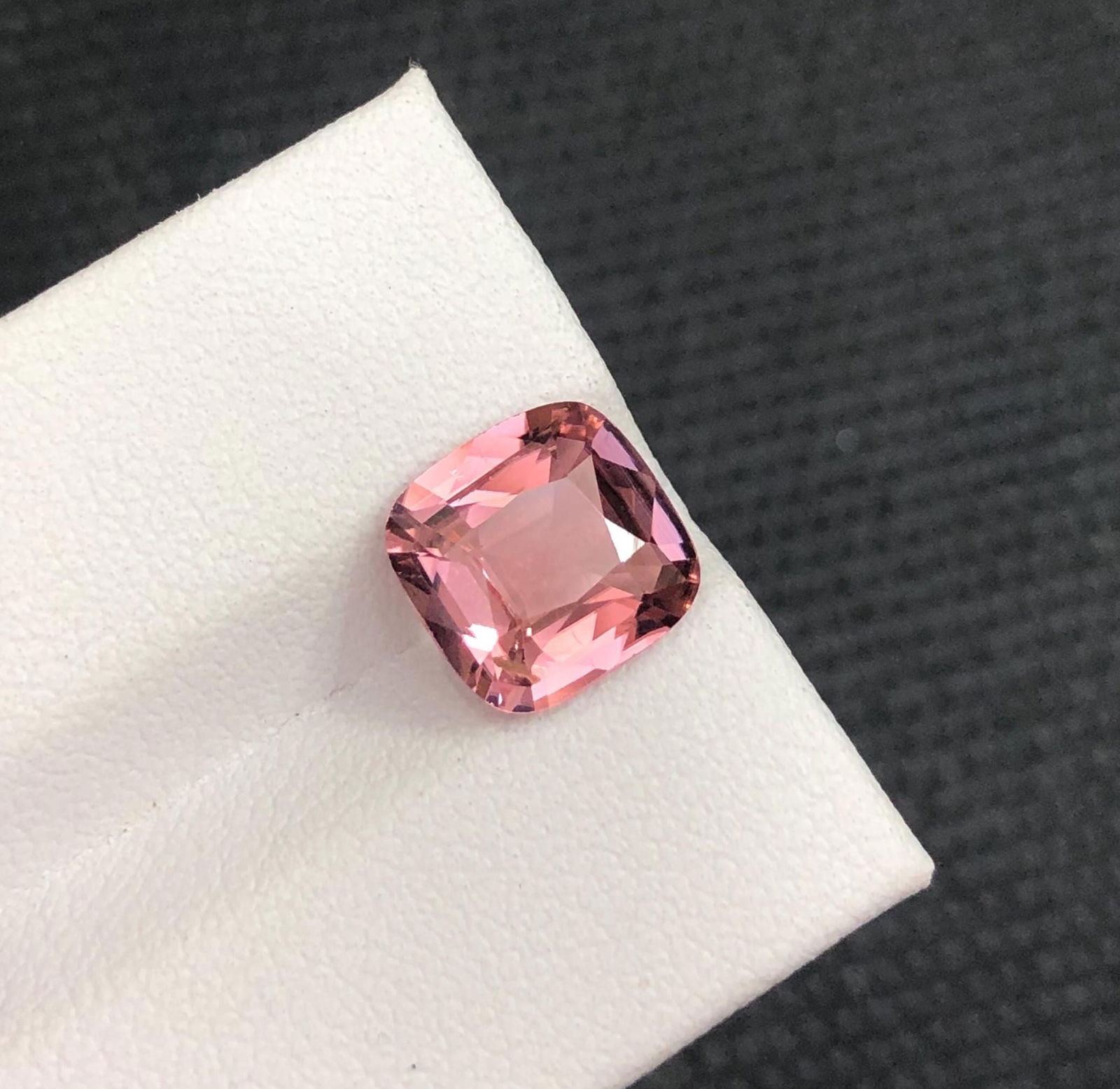 Reddish Hot Pink Tourmaline Gemstone: Square Cushion Cut, 2.72 Carat - 6