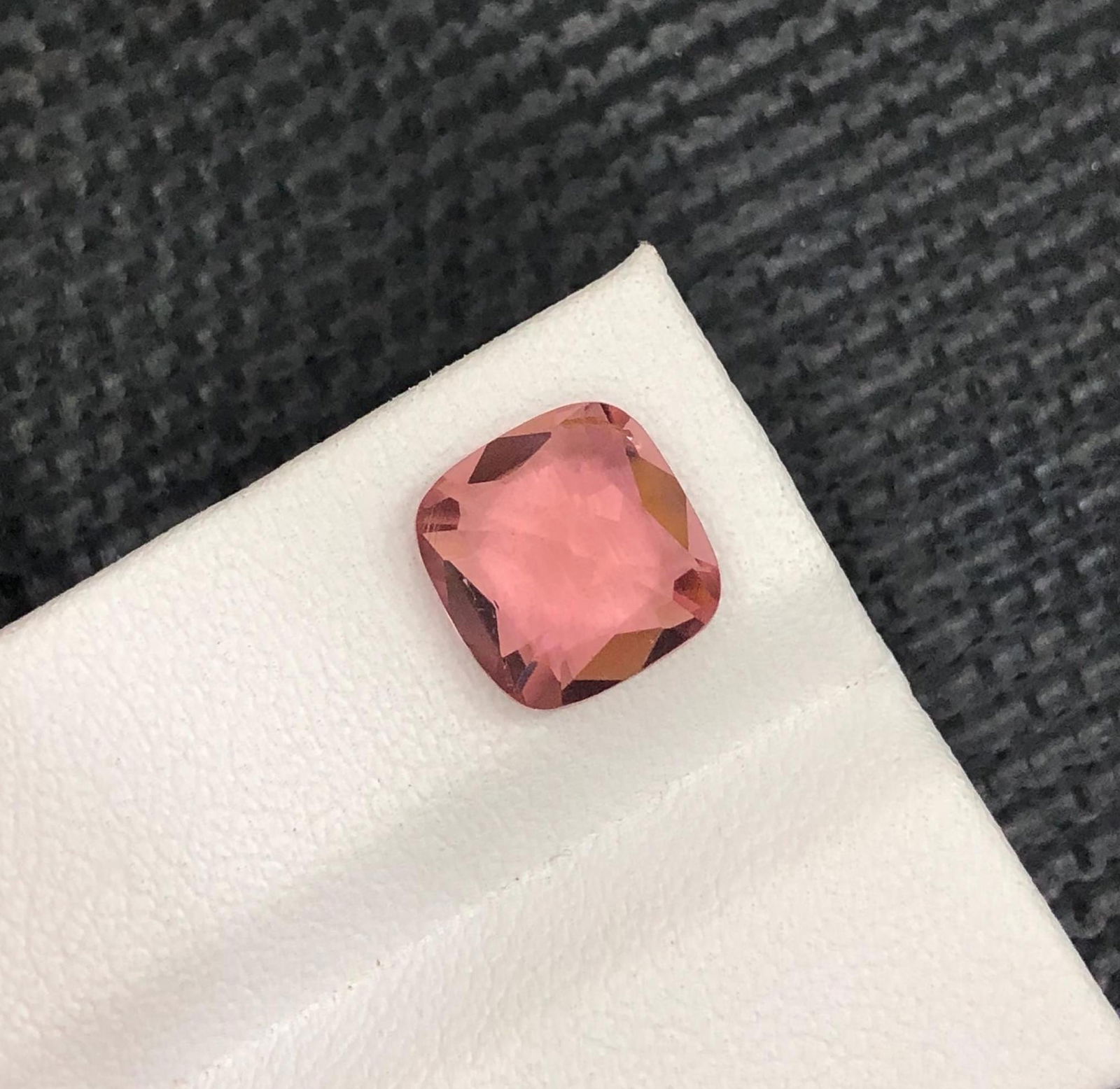Reddish Hot Pink Tourmaline Gemstone: Square Cushion Cut, 2.72 Carat - 7